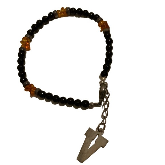 VANDERBILT UNIVERSITY GENUINE CHARM V BRACELET STERLING SILVER PEARLS GEMSTONE - Picture 3 of 15